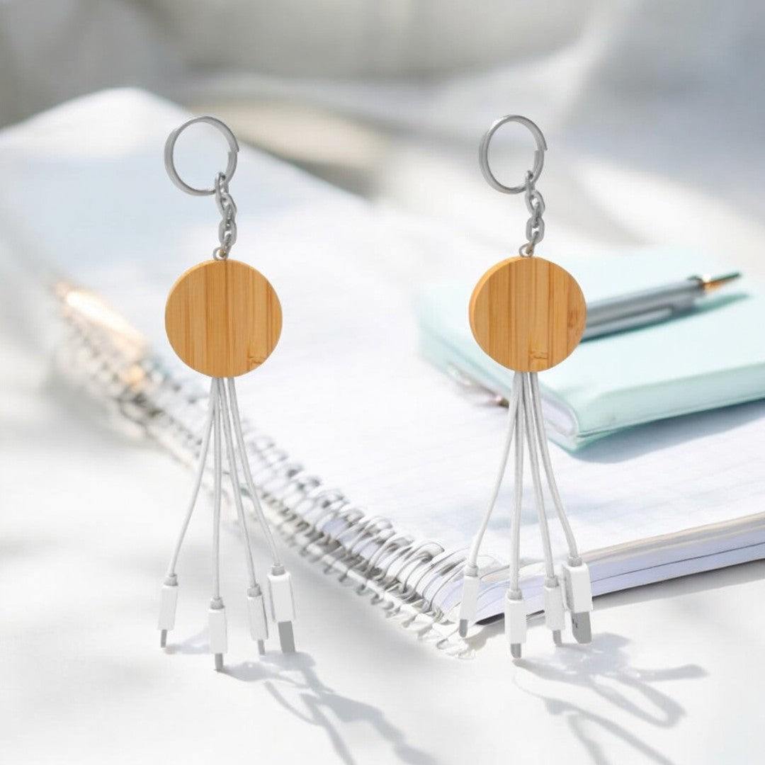 Charging Cable Key Chain (Wood Orange)