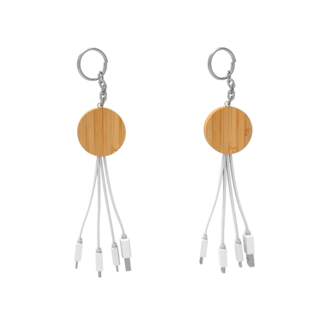 Charging Cable Key Chain (Wood Orange)